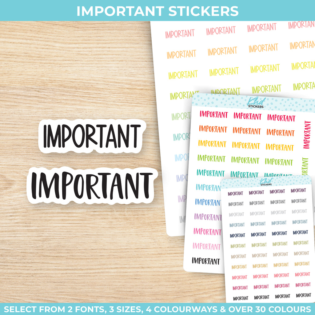 Important Planner Stickers Small