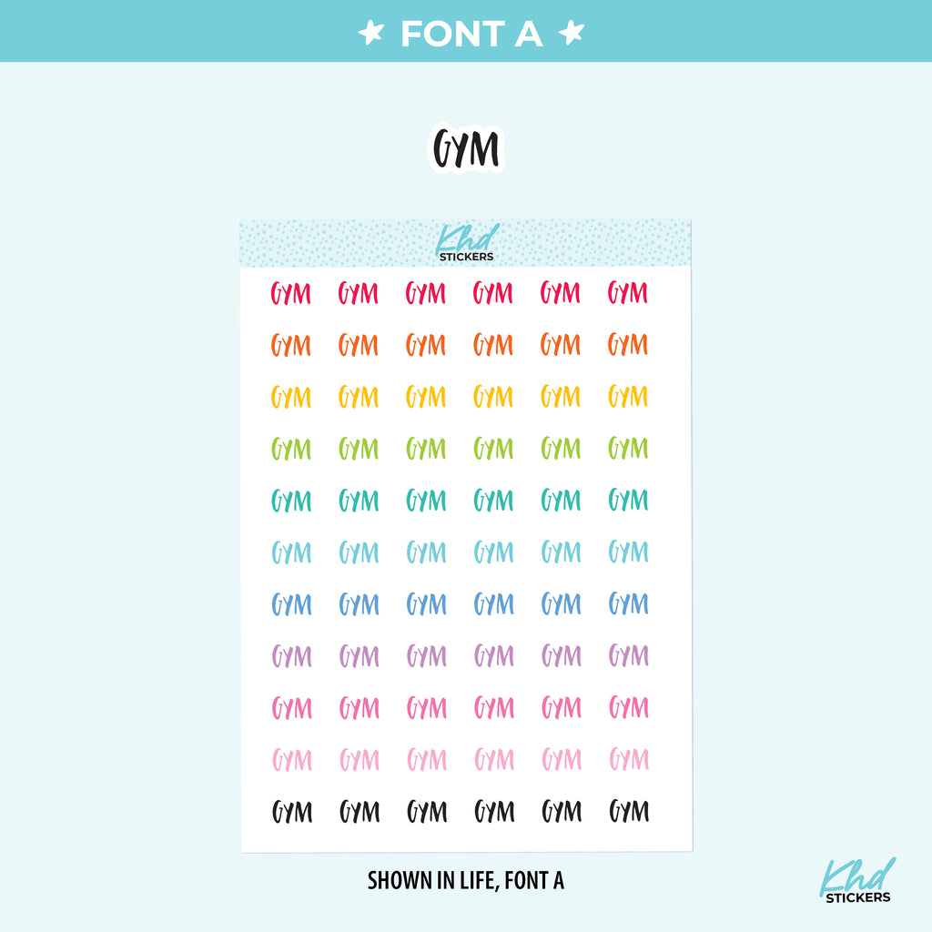 Gym Planner Stickers Small