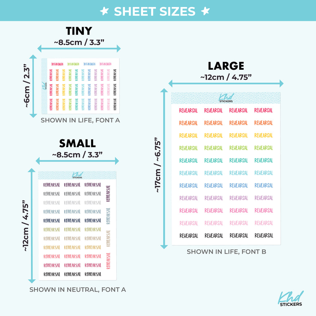 Rehearsal Planner Stickers Small