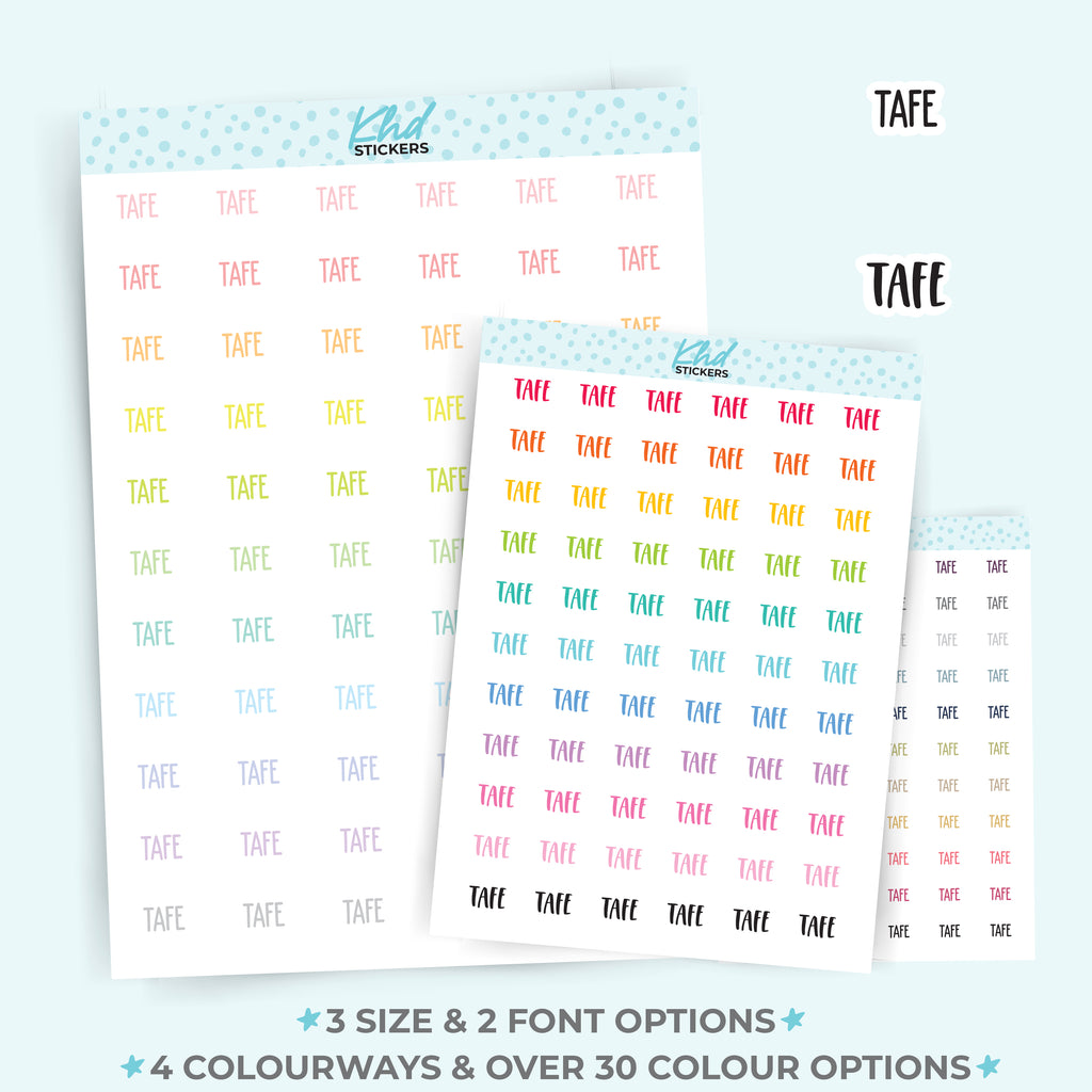 TAFE Planner Stickers Small