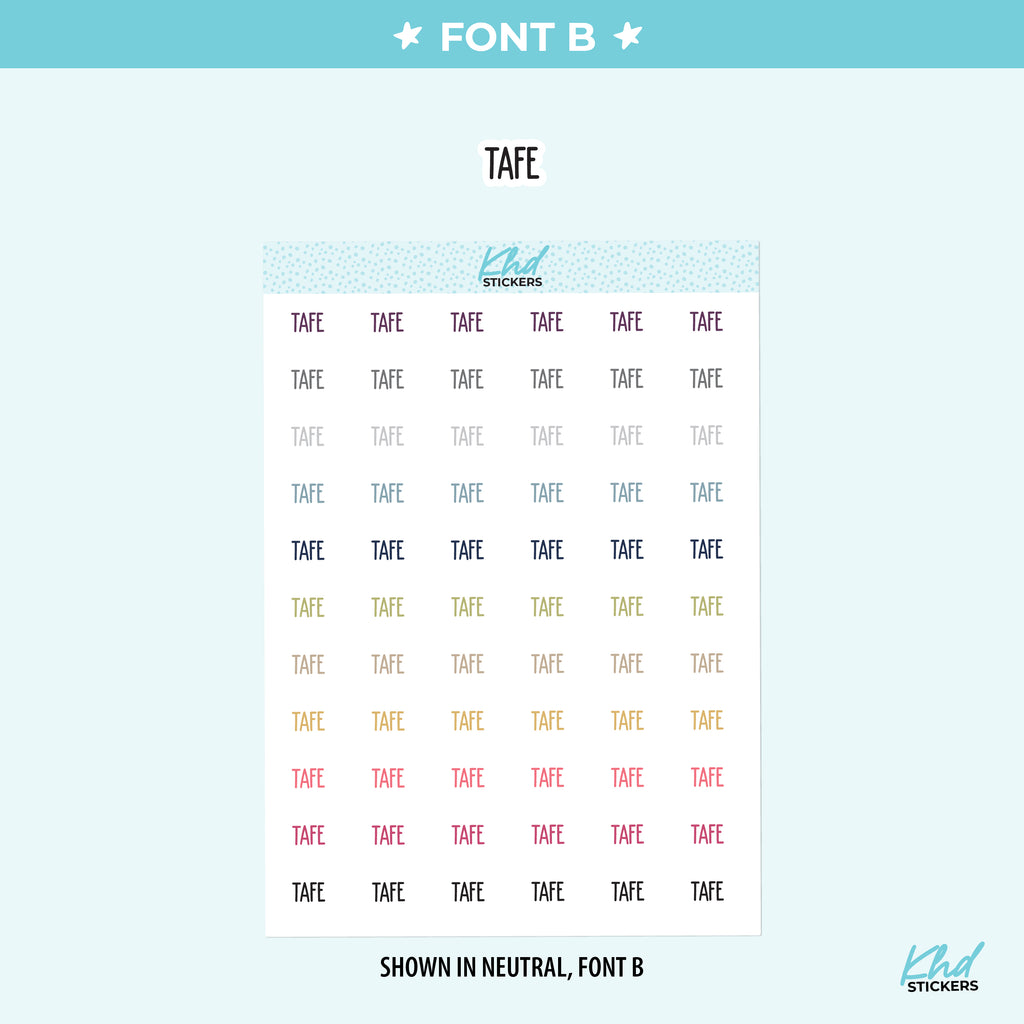 TAFE Planner Stickers Small