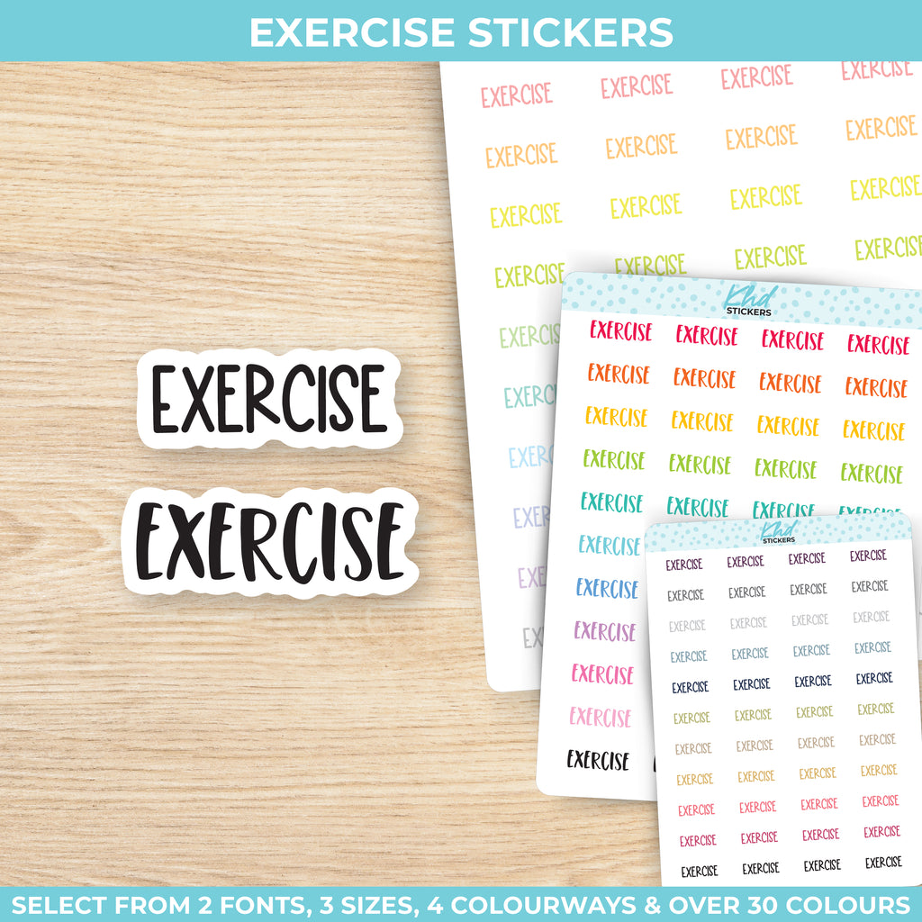 Exercise Planner Stickers Small