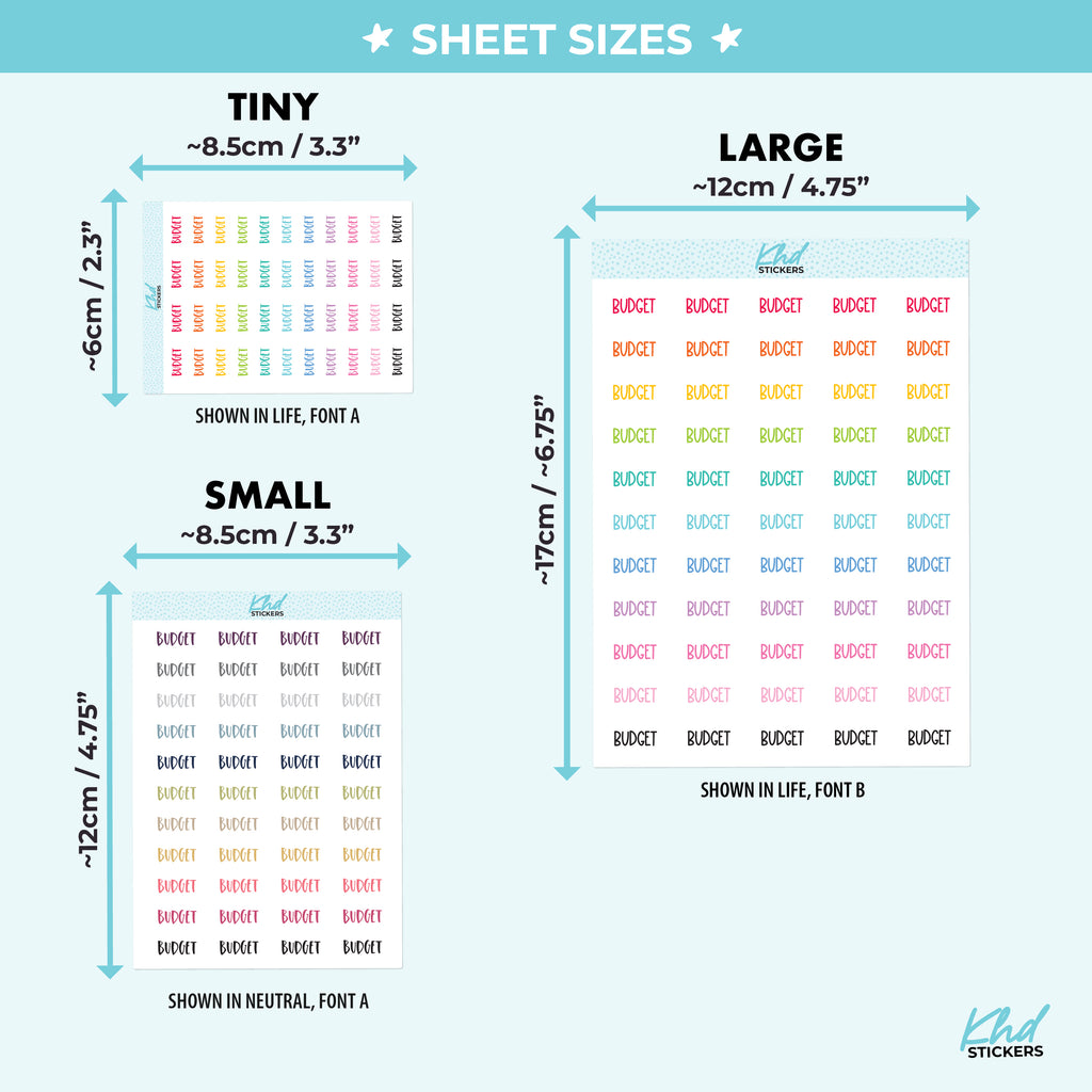 Budget Planner Stickers Small