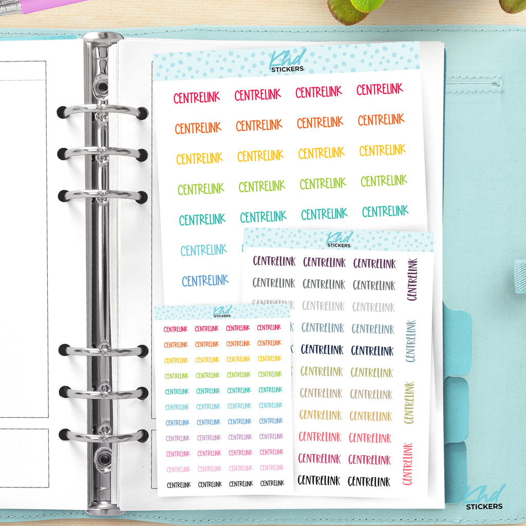 Centrelink Planner Stickers Small