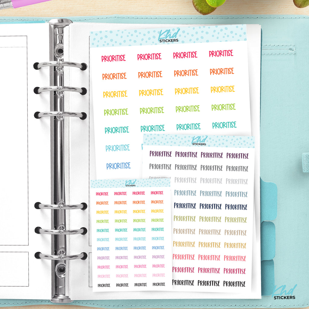 Prioritise Planner Stickers Small