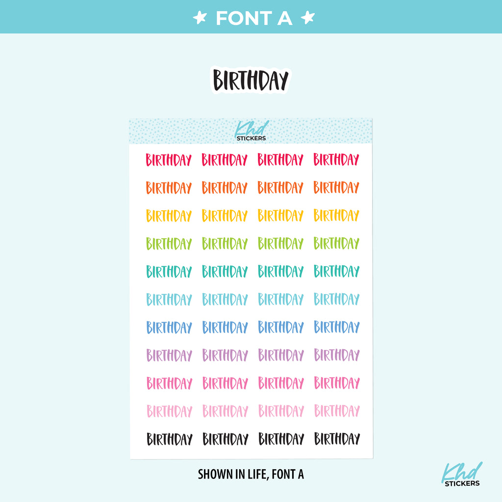 Birthday Planner Stickers Small