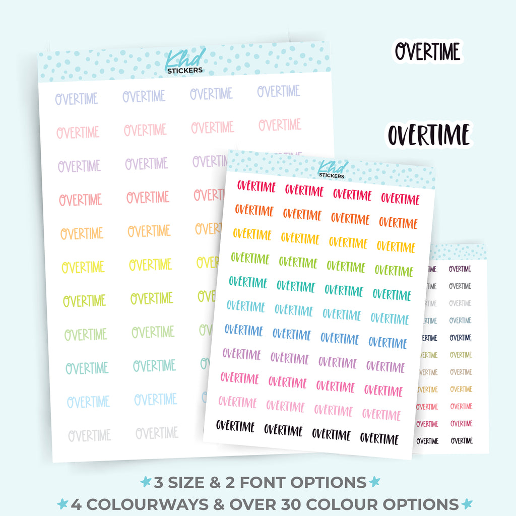 Overtime Planner Stickers Small