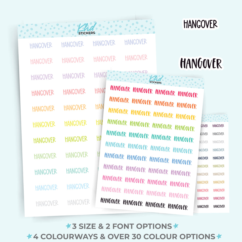 Hangover Planner Stickers Small