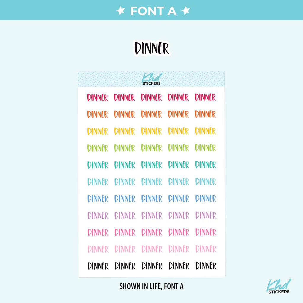 Dinner Planner Stickers Small