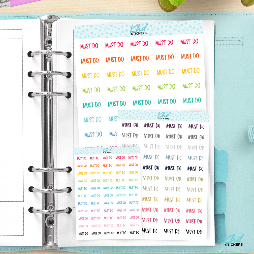 Must Do Planner Stickers Small