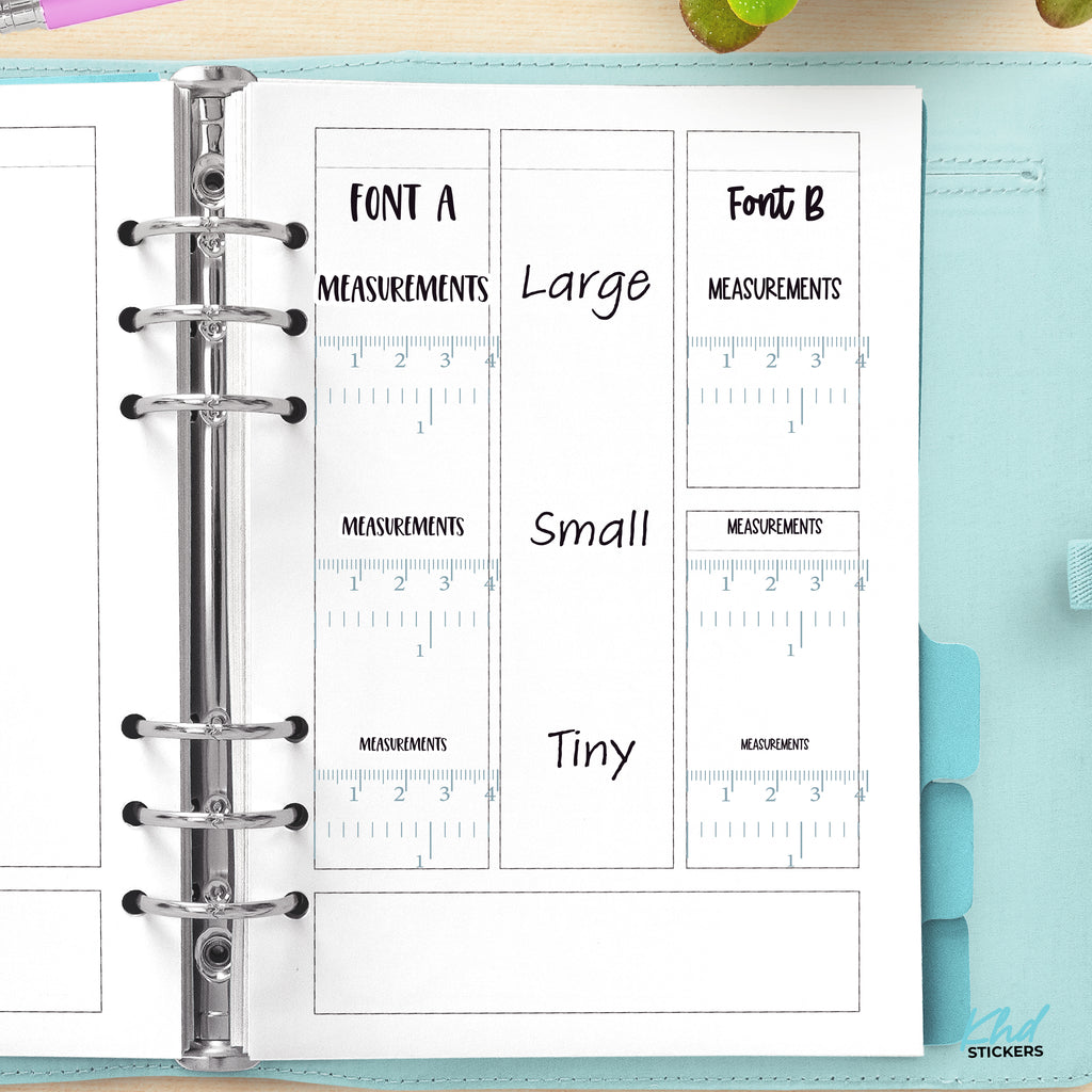 Measurements Planner Stickers Small