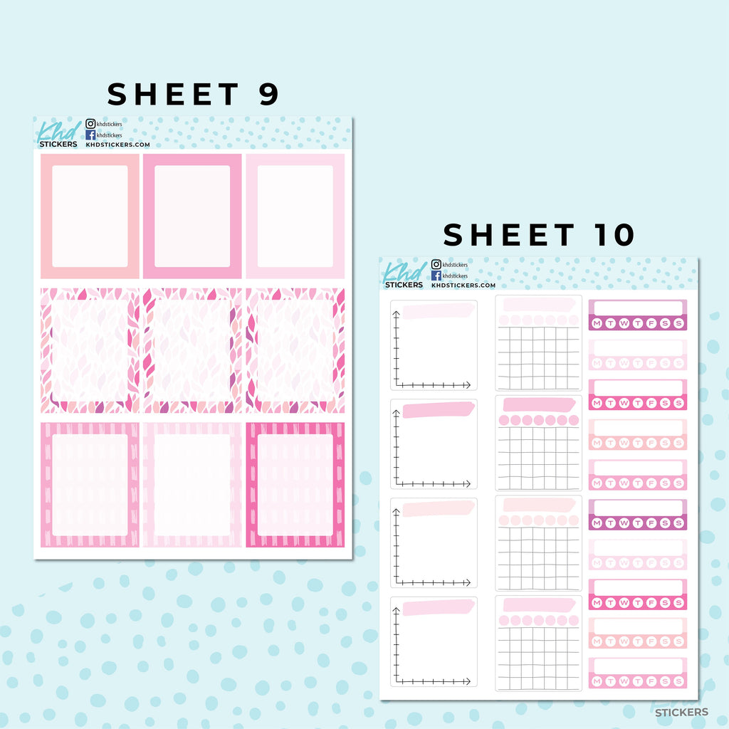 Monthly Functional Planner Sticker Kit - Pretty In Pink