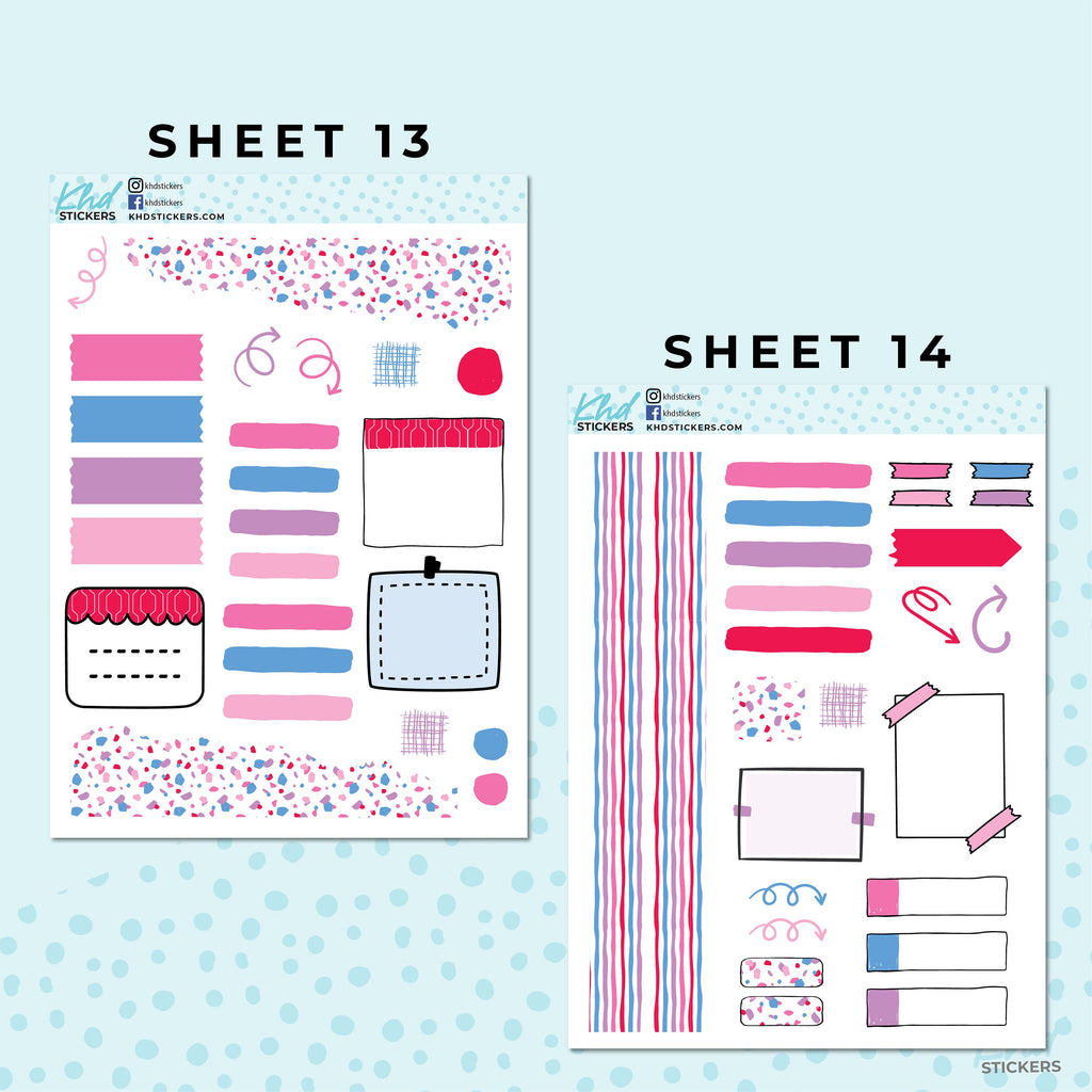 Monthly Functional Planner Sticker Kit - The Brights - Planner Stickers - Kit 4803