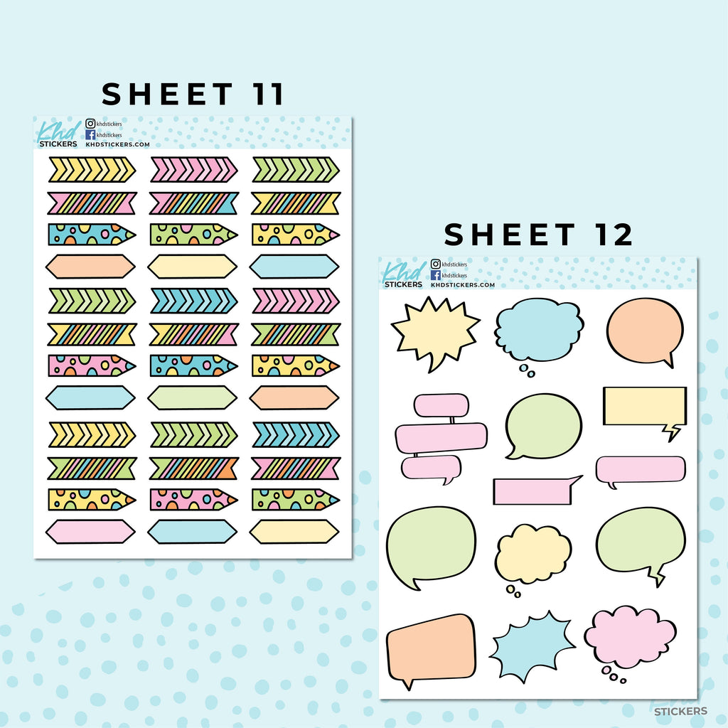 Monthly Functional Planner Sticker Kit - Pretty In Pastel - Planner Stickers - Kit 4805