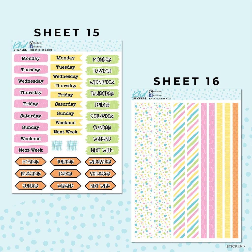 Monthly Functional Planner Sticker Kit - Pretty In Pastel - Planner Stickers - Kit 4805