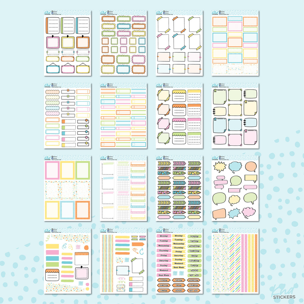 Monthly Functional Planner Sticker Kit - Pretty In Pastel - Planner Stickers - Kit 4805