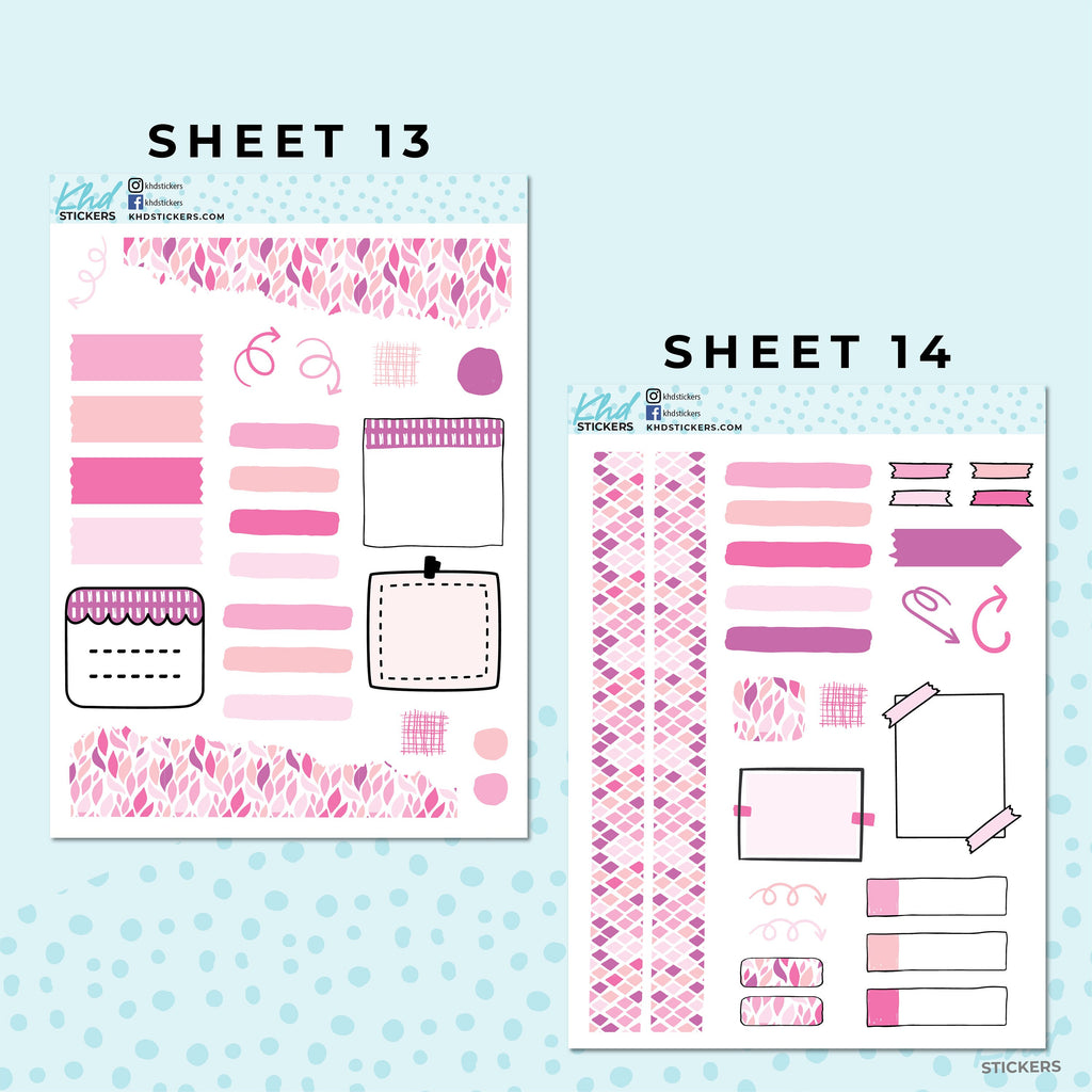 Monthly Functional Planner Sticker Kit - Pretty In Pink