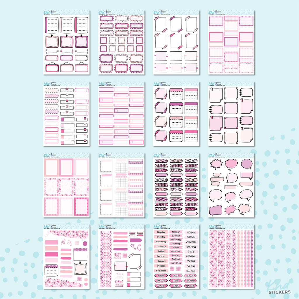 Monthly Functional Planner Sticker Kit - Pretty In Pink