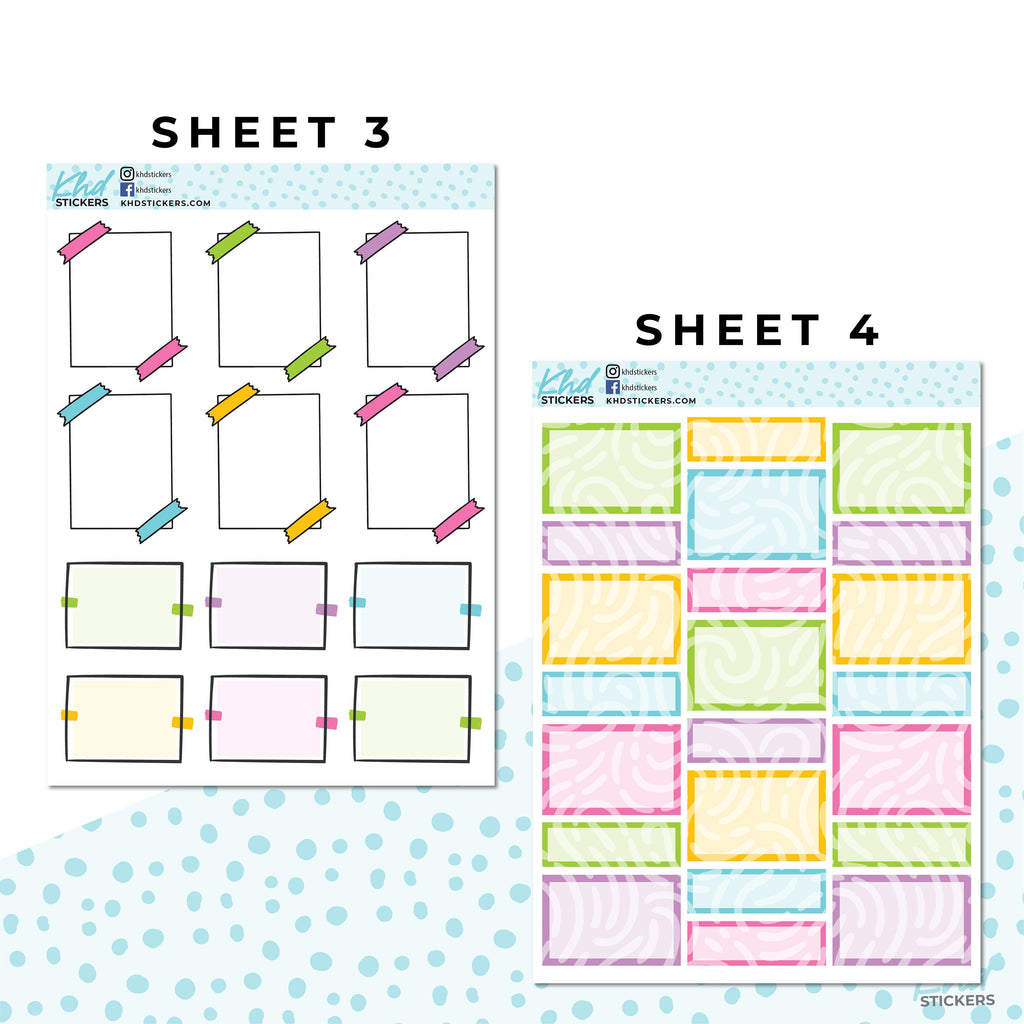 16 Sheets - Monthly Functional Planner Sticker Kit - Carnation - Planner Stickers - Kit 4811