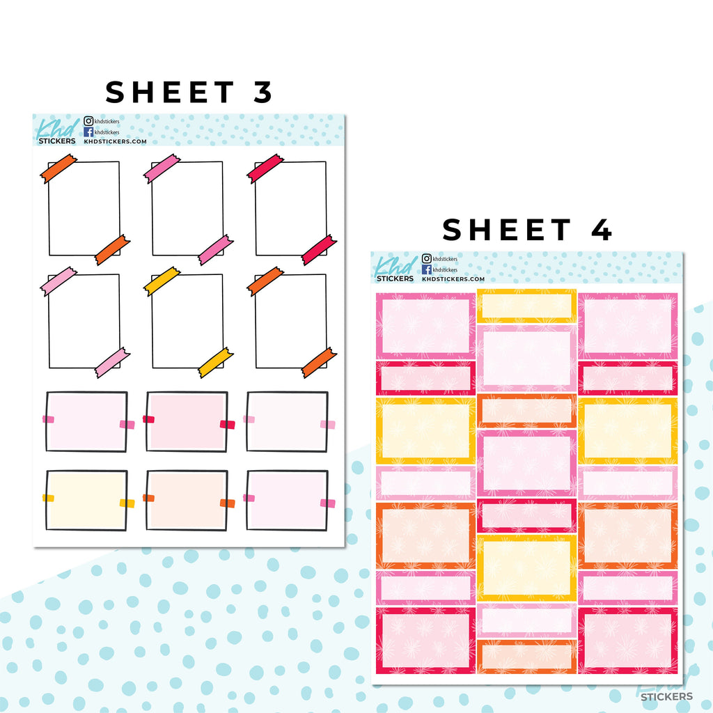 16 Sheets - Monthly Functional Planner Sticker Kit - Summer - Planner Stickers - Kit 4810