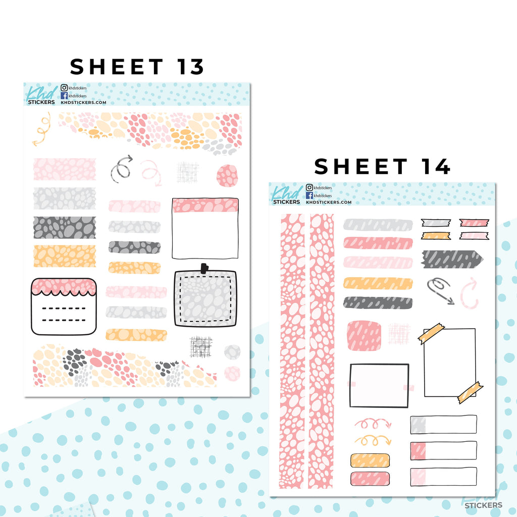 16 Sheets - Monthly Functional Planner Sticker Collection - Soft Winter - Planner Stickers - Kit 4815