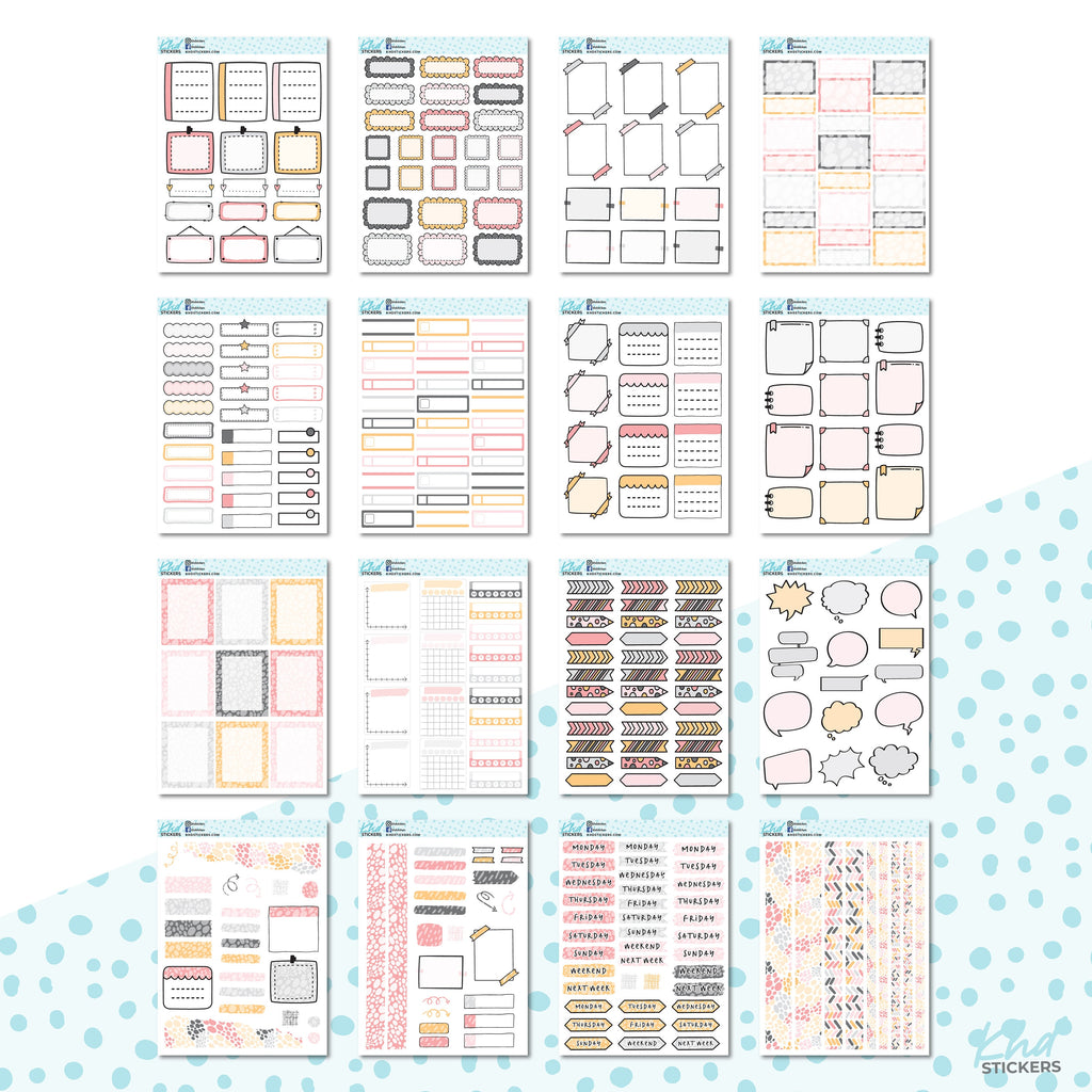 16 Sheets - Monthly Functional Planner Sticker Collection - Soft Winter - Planner Stickers - Kit 4815