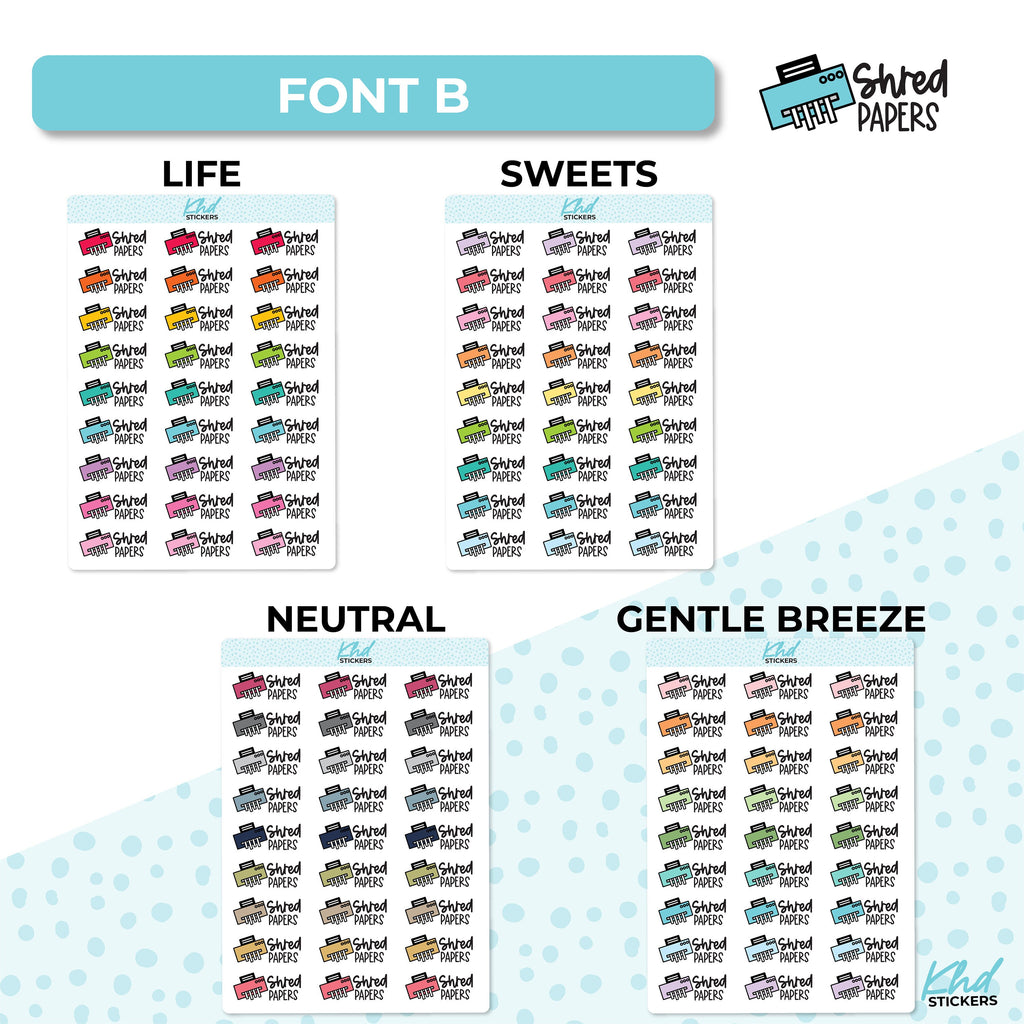 Shred Papers - Script Planner Stickers