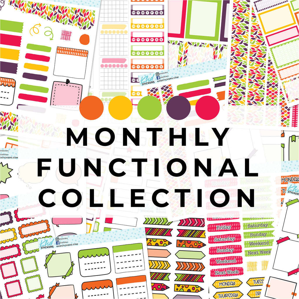 Monthly Functional Planner Sticker Kit - Shades of Autumn - Planner Stickers - Kit 4807