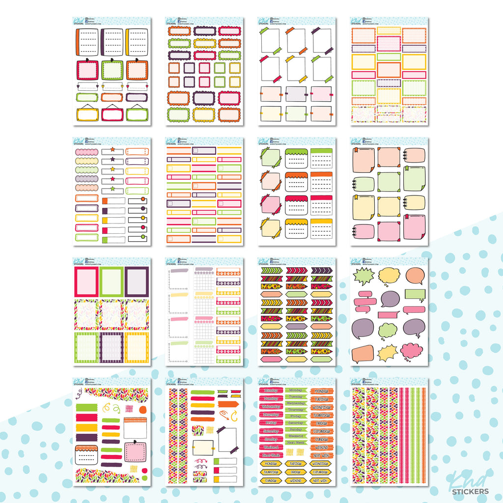 Monthly Functional Planner Sticker Kit - Shades of Autumn - Planner Stickers - Kit 4807