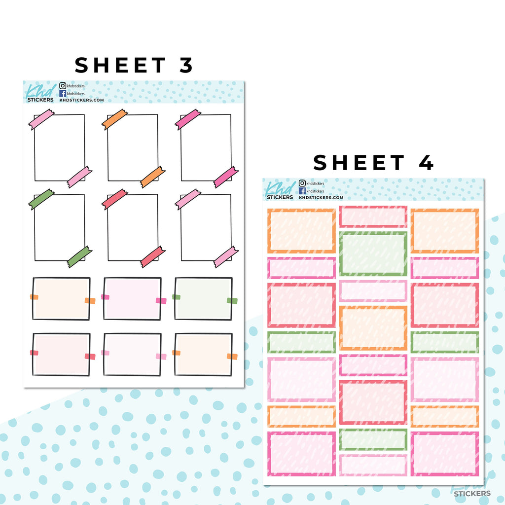 16 Sheets - Monthly Functional Planner Sticker Kit - Summer Bright - Planner Stickers - Kit 4814