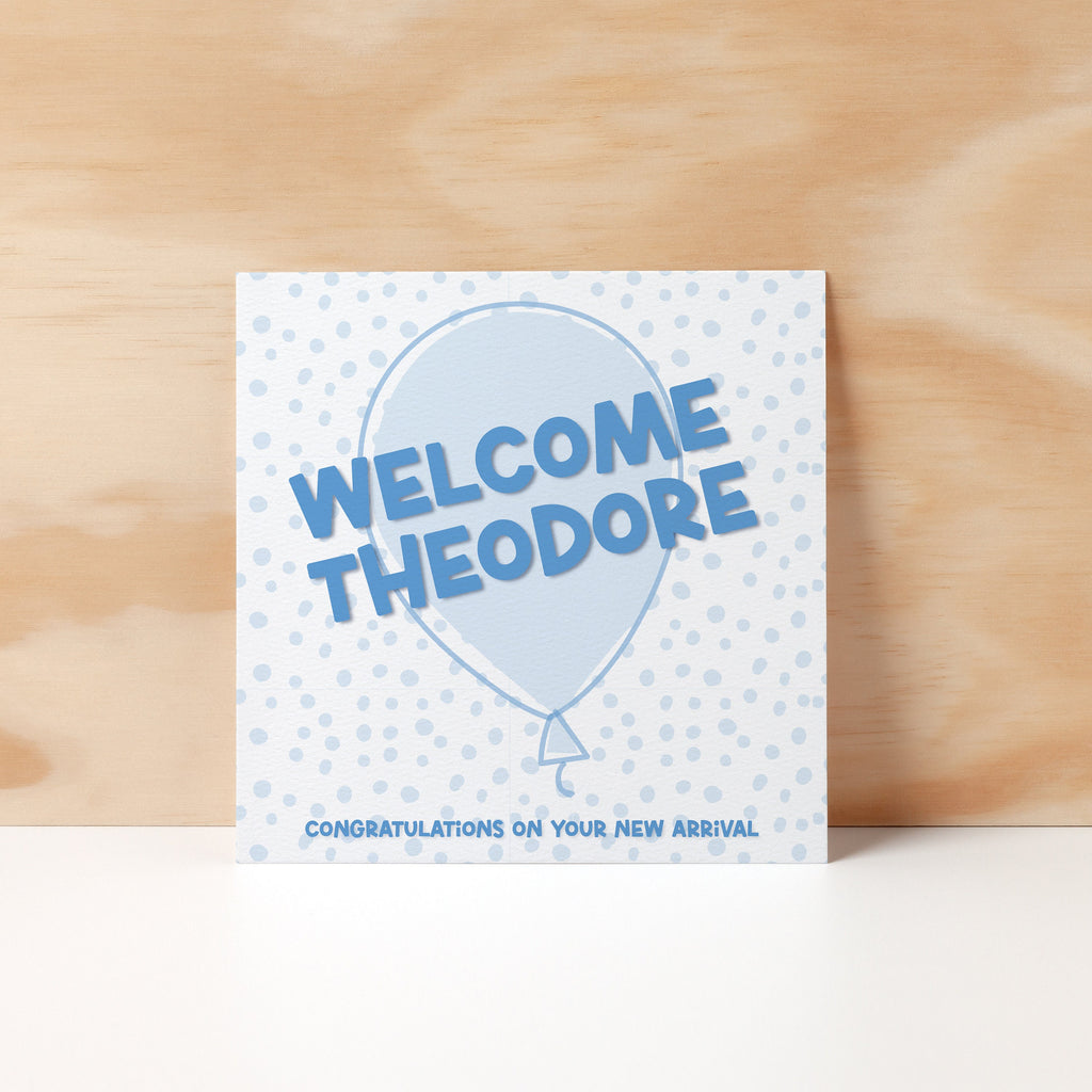 Personalised Welcome To The World, New Baby Greeting Card, Blue or Pink, Customised - New Born Cards - Greeting Cards