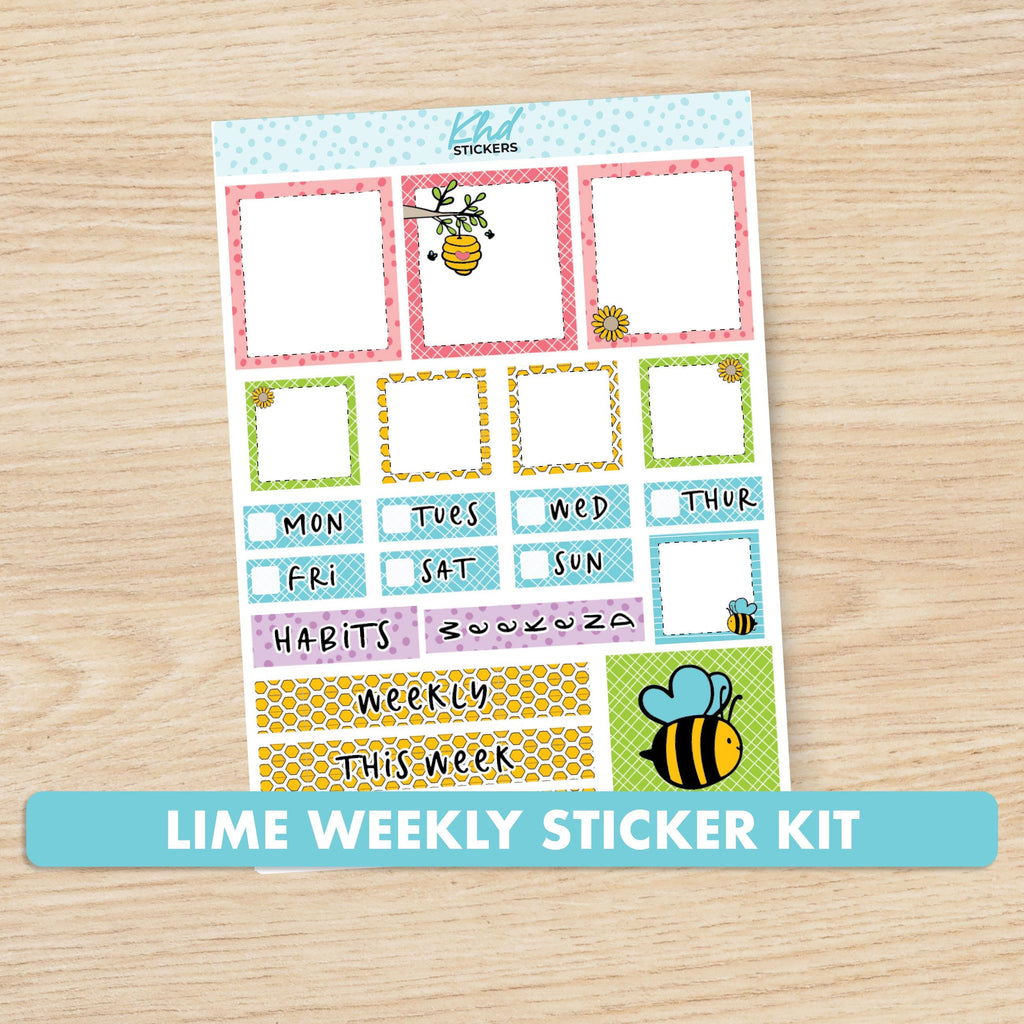 Busy Bee stickers Lime Weekly Planner Sticker Kit, Set 47007