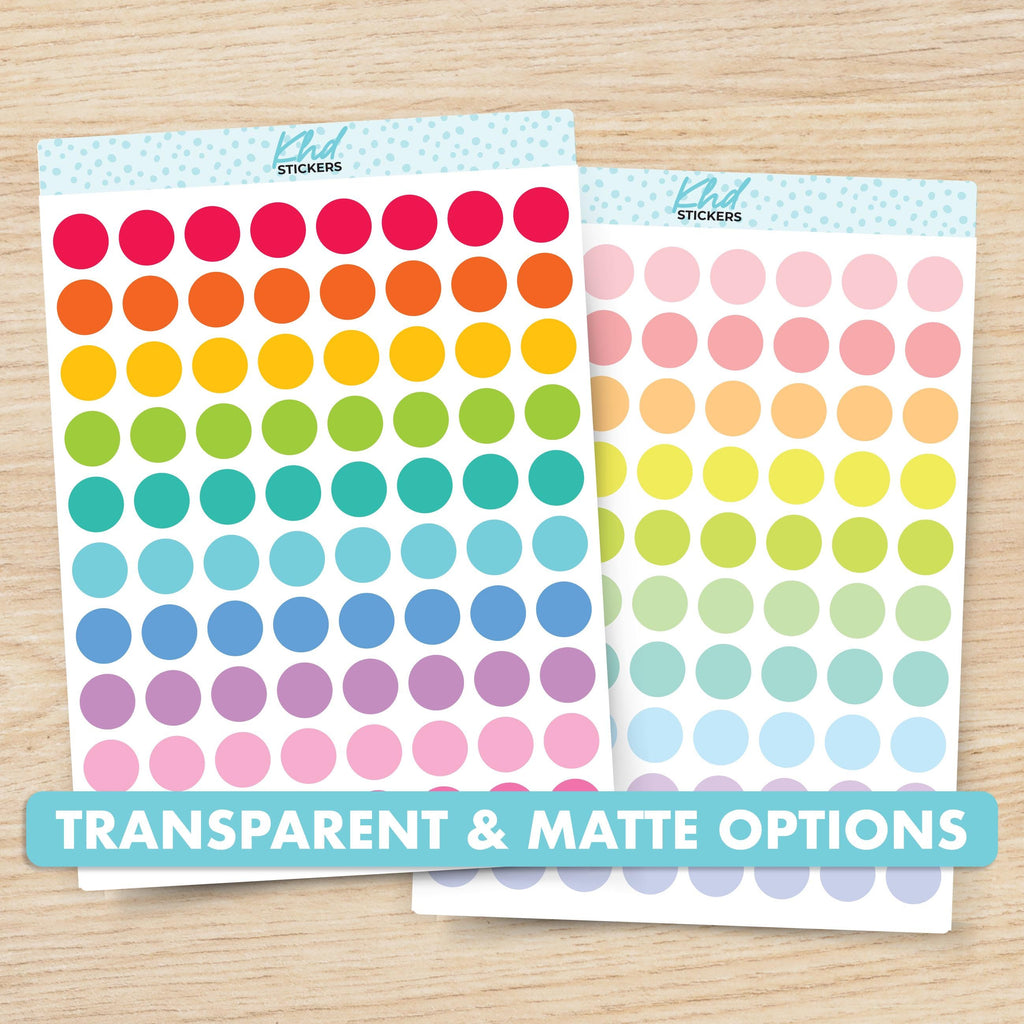 Large TRANSPARENT Dot Stickers