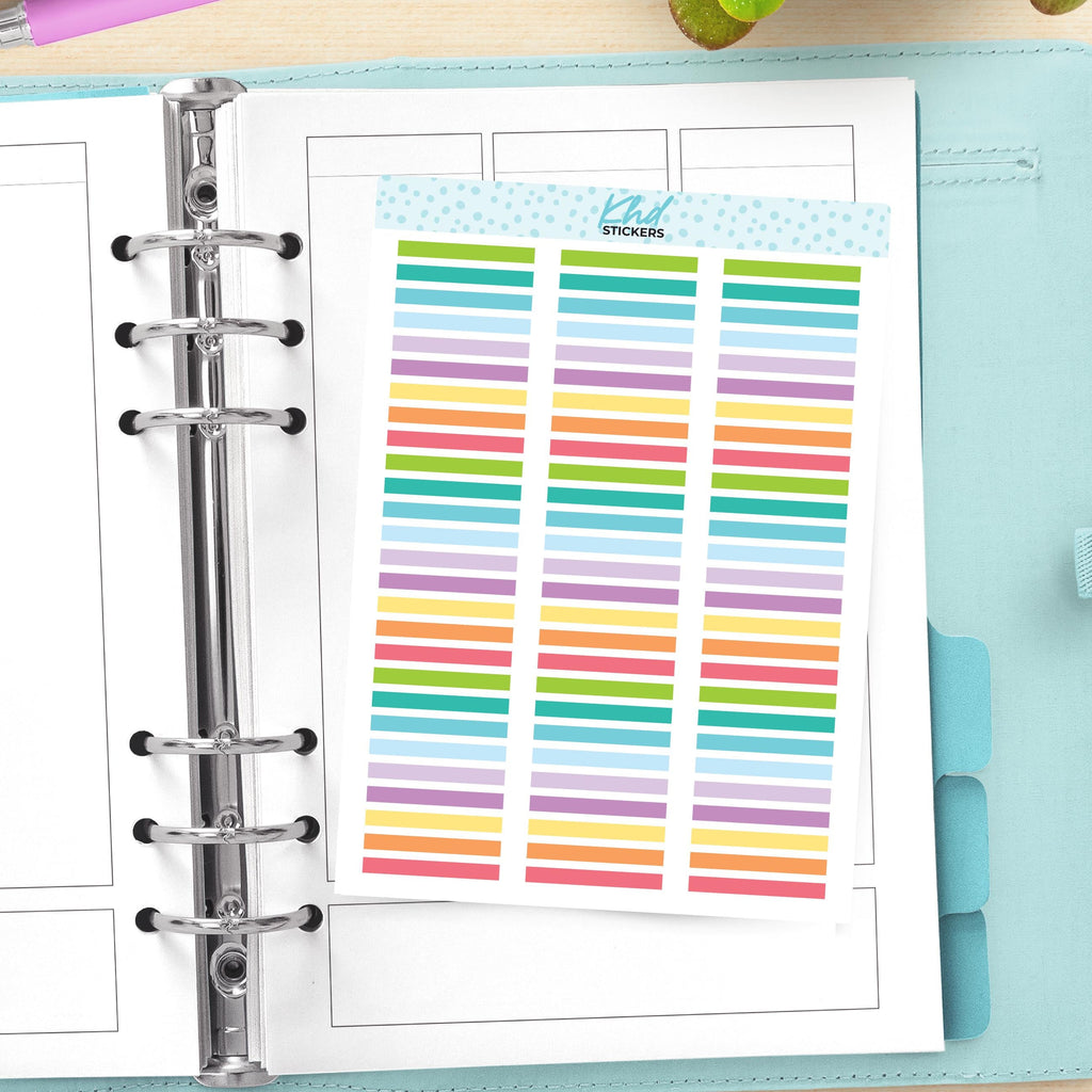 Divider & Border Stickers - Solid colours for designed for Hobonichi Cousin planner columns