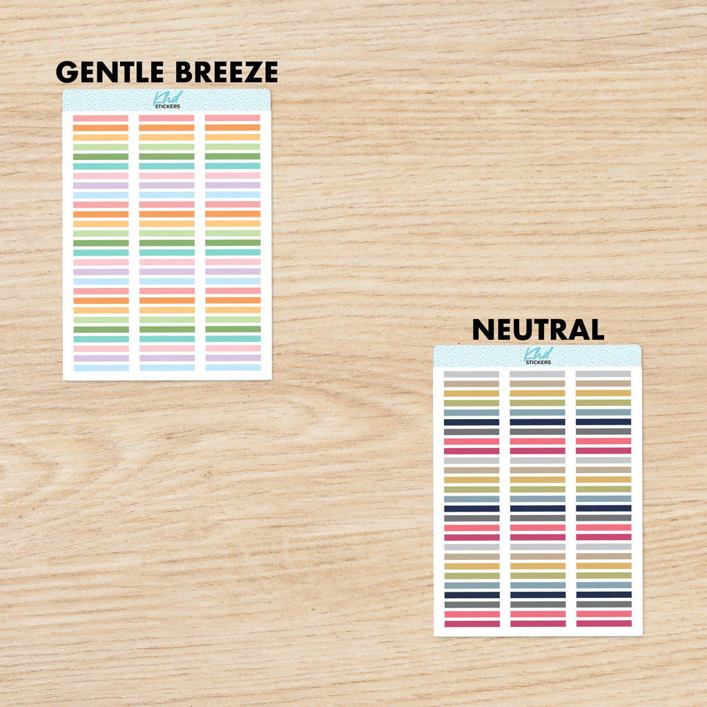 Divider & Border Stickers - Solid colours for designed for Hobonichi Cousin planner columns