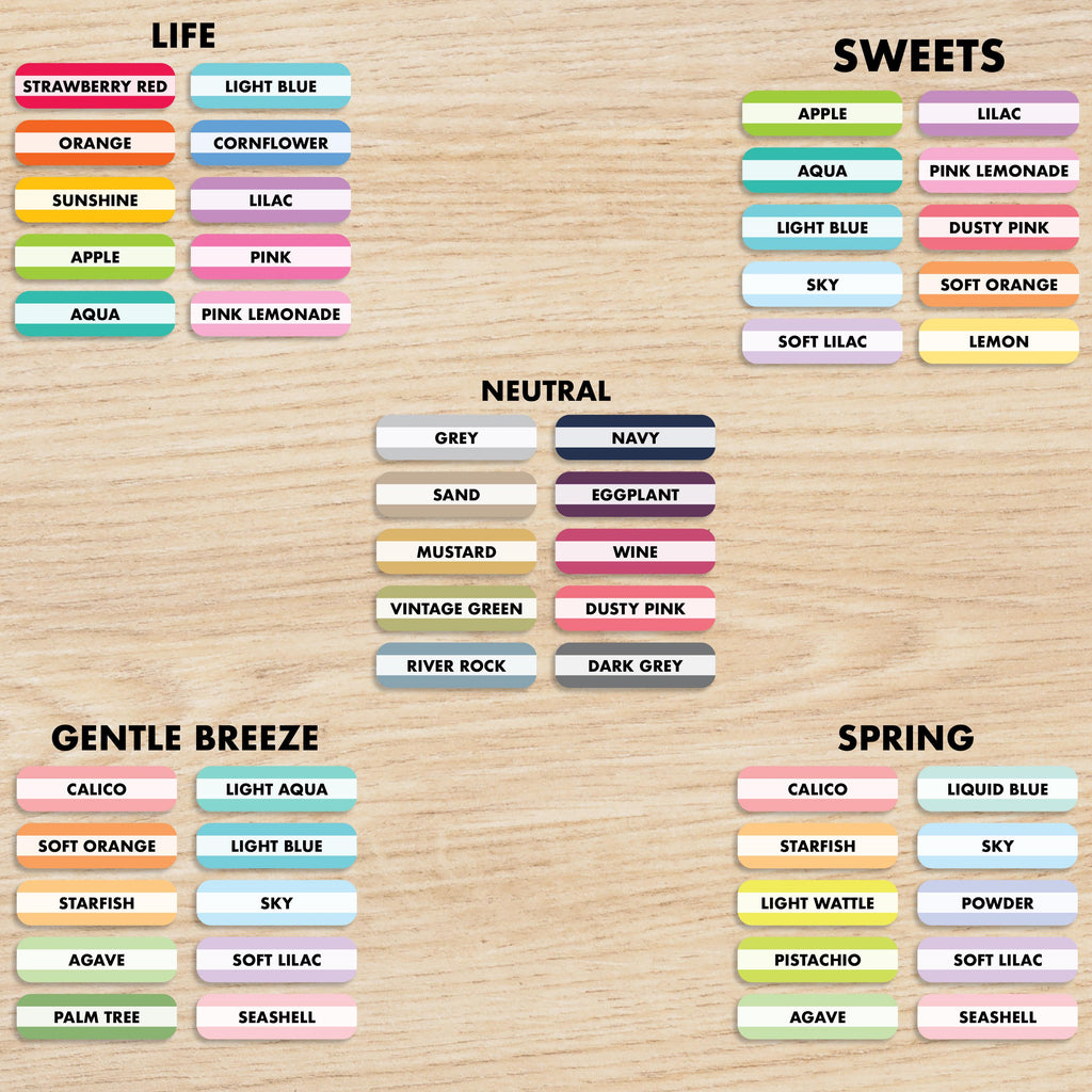 Divider & Border Stickers - Solid colours for designed for Hobonichi Cousin planner columns