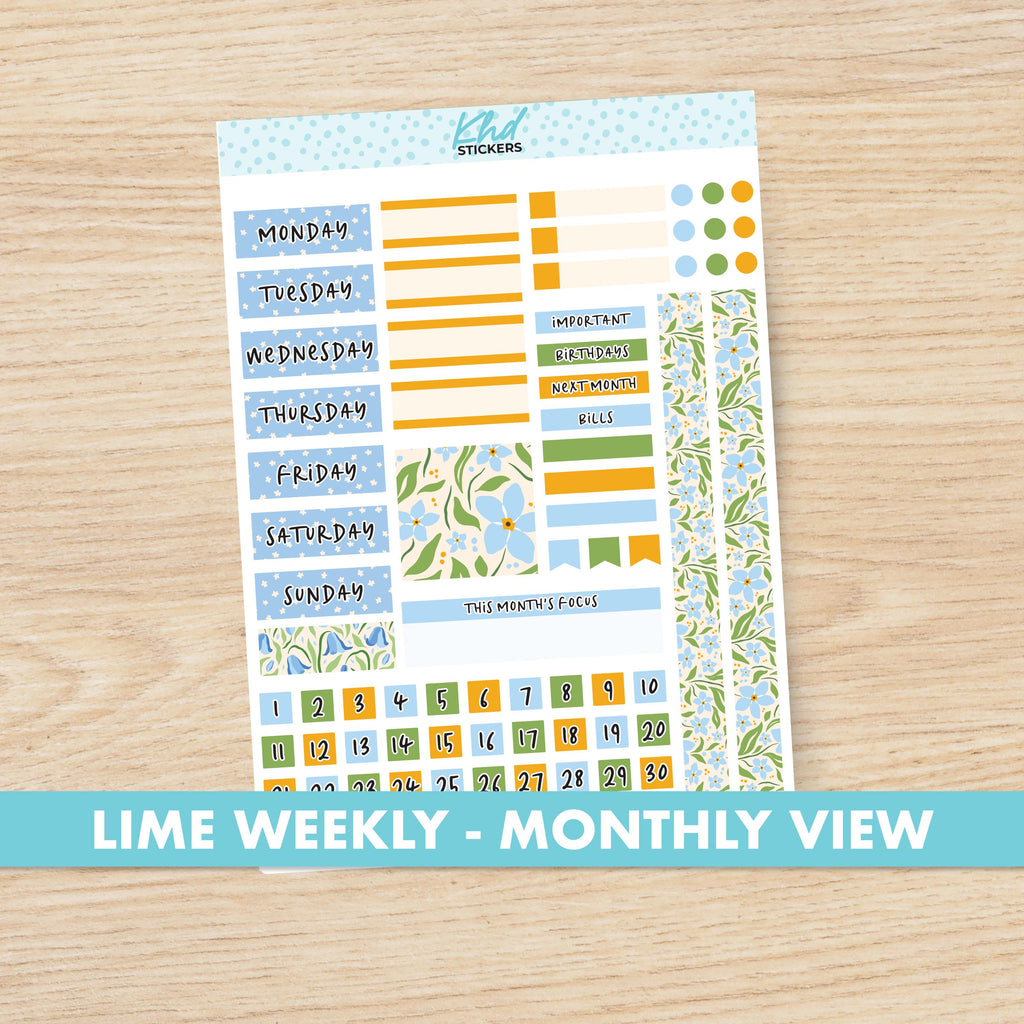 a printable planner sticker with the words, time weekly, and months