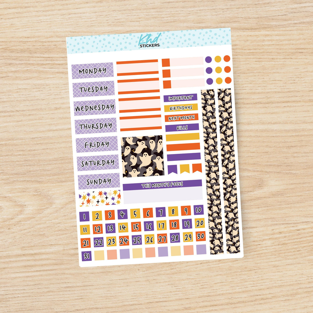 a planner sticker with a variety of stickers on it