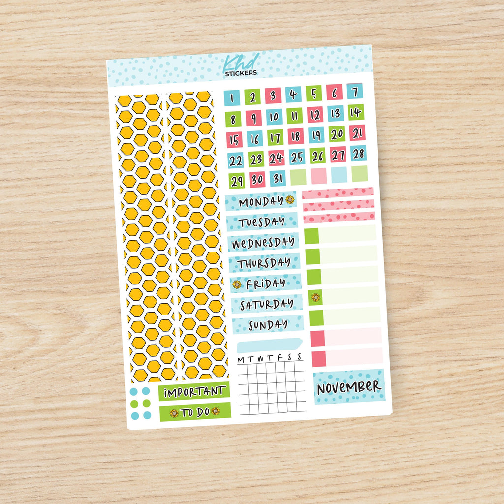 a planner sticker with a calendar on it