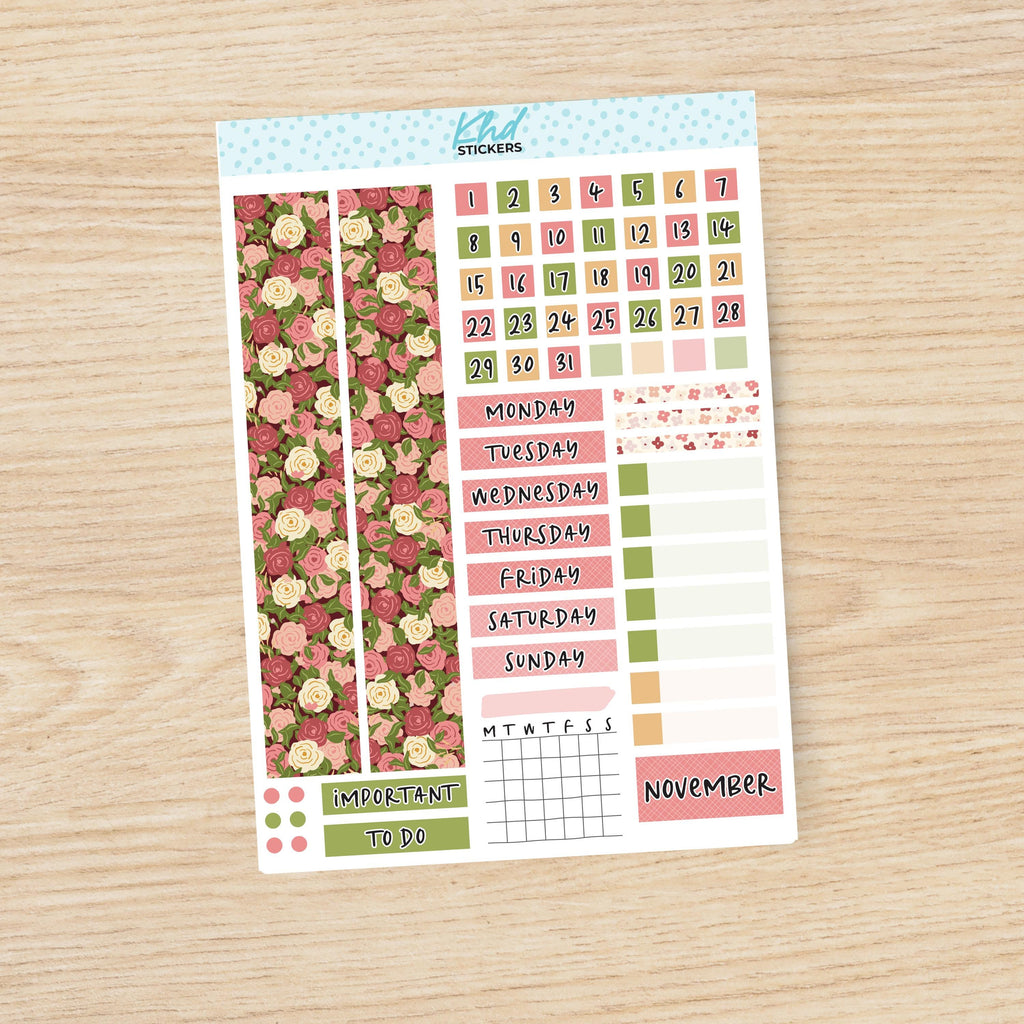 Country Meadow Hobonichi Cousin (A5) Monthly View Planner Sticker Kit