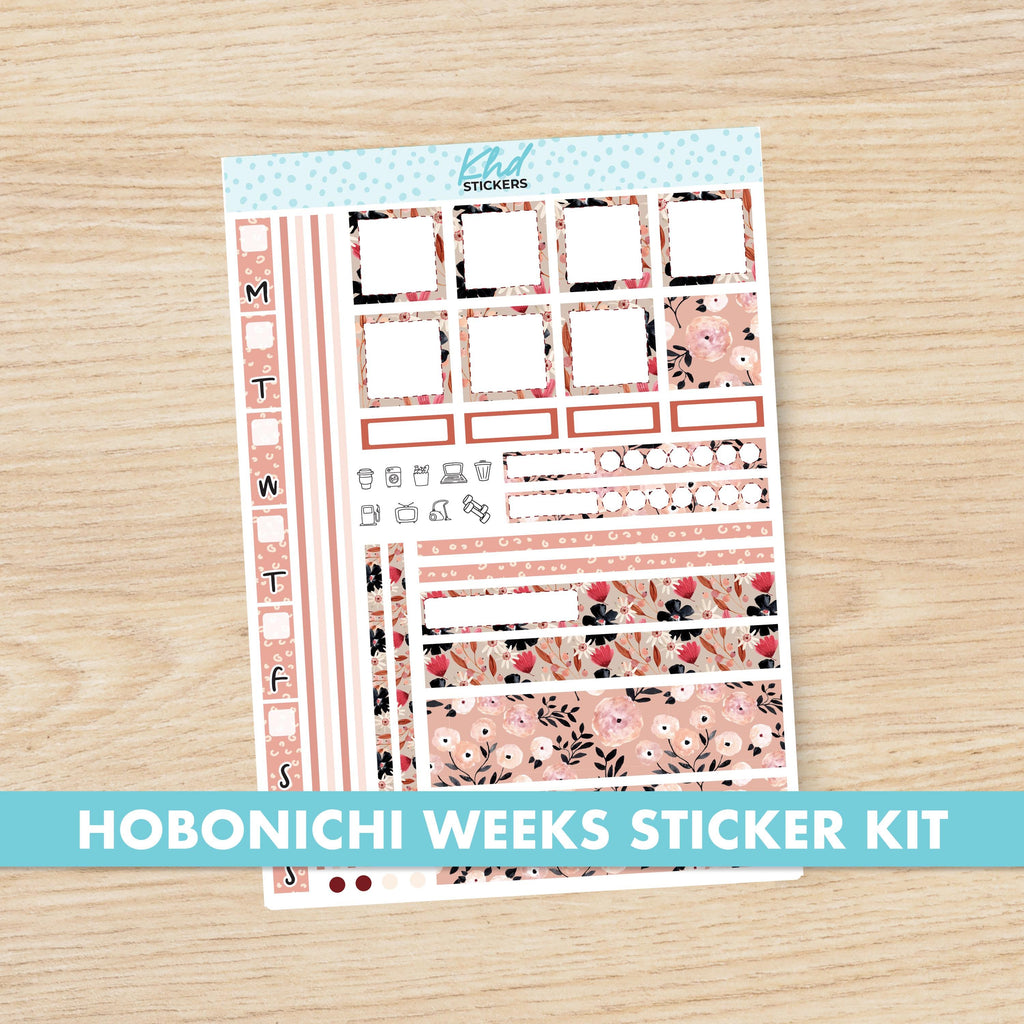 Pretty Floral sticker kit to fit Hobonichi Weeks