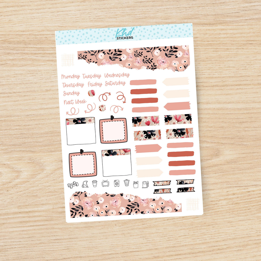 Floral Journal Weekly Sticker Kit