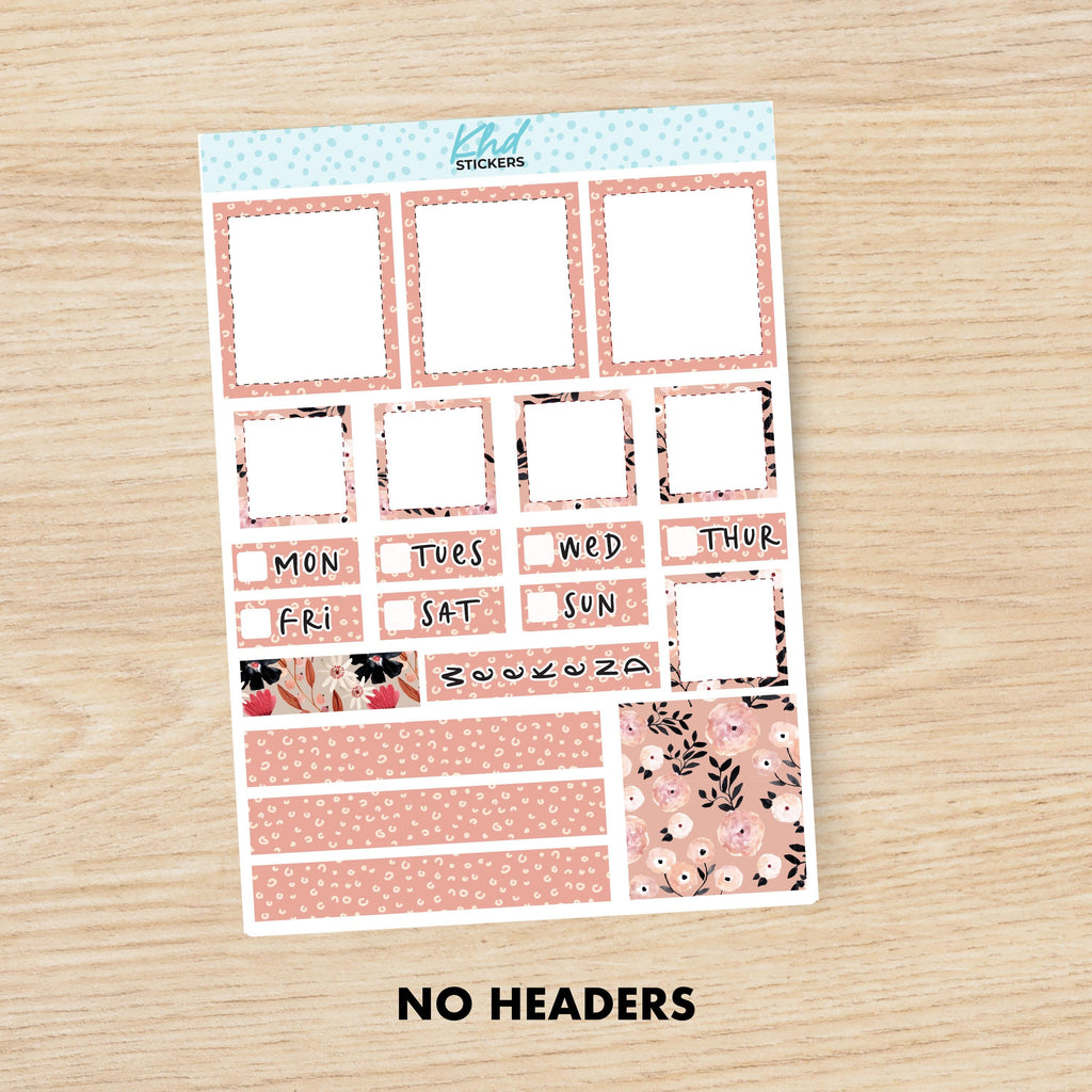 Floral Lime Weekly Planner Sticker Kit