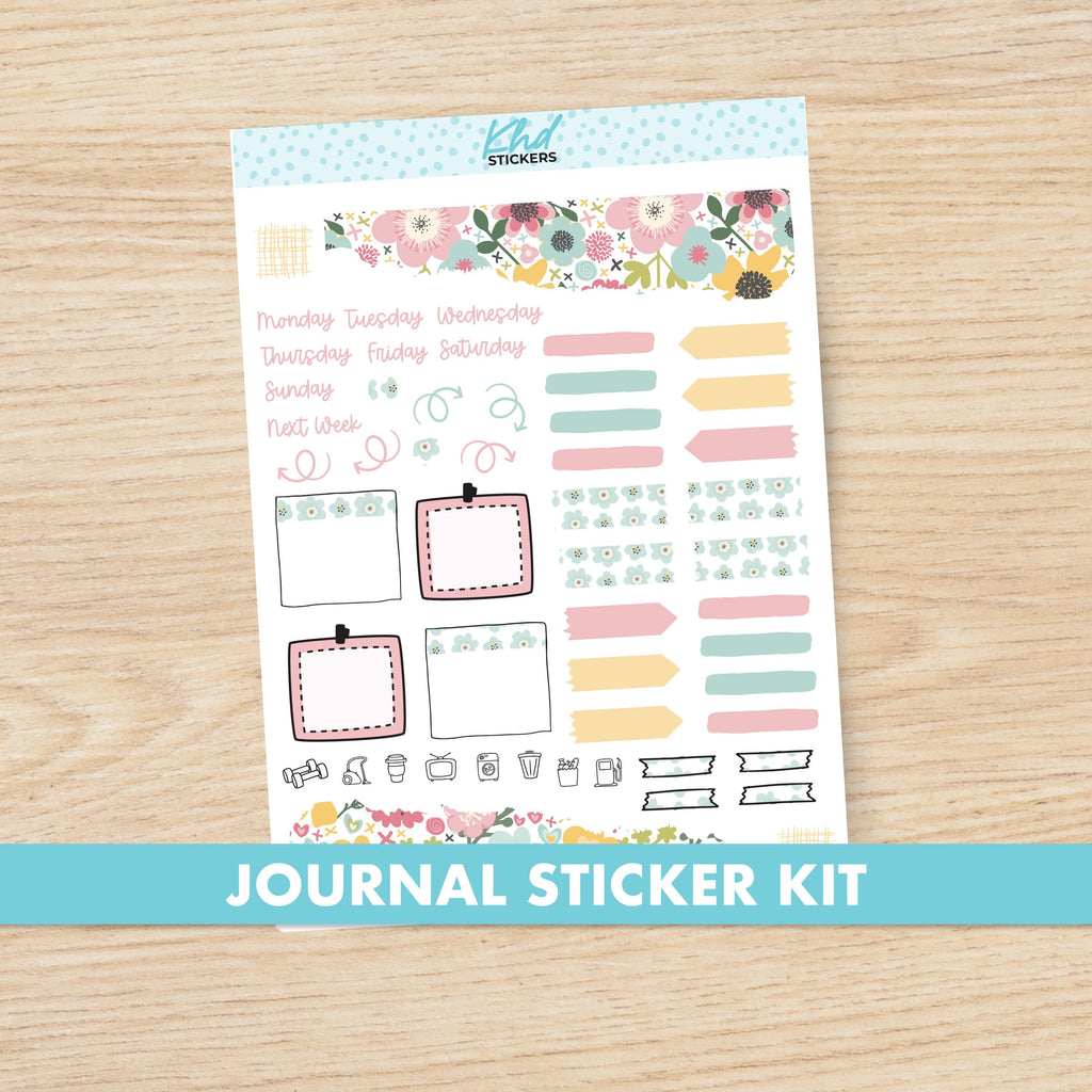 Pretty floral Journal Weekly Sticker Kit