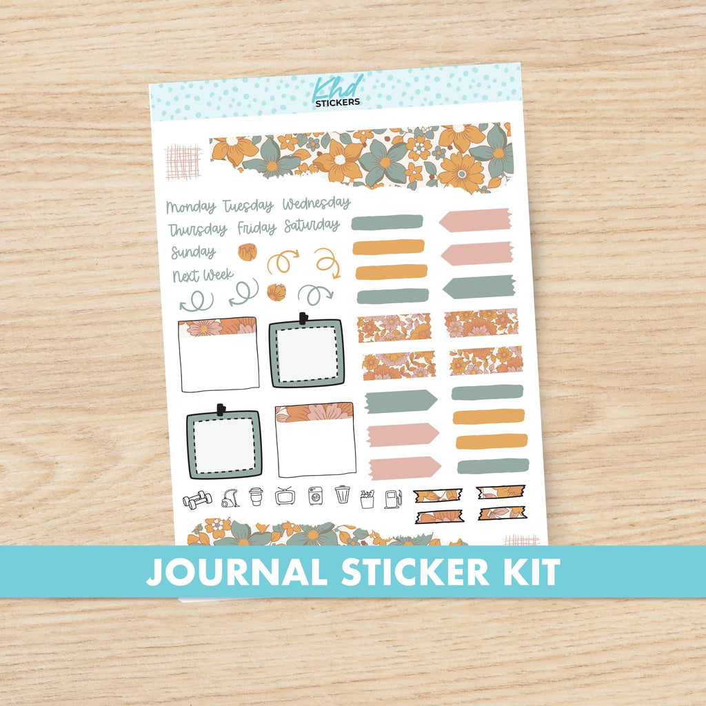 Vintage Floral Journal Weekly Sticker Kit