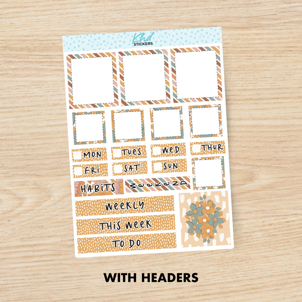 Lime Weekly Vintage Planner Sticker Kit