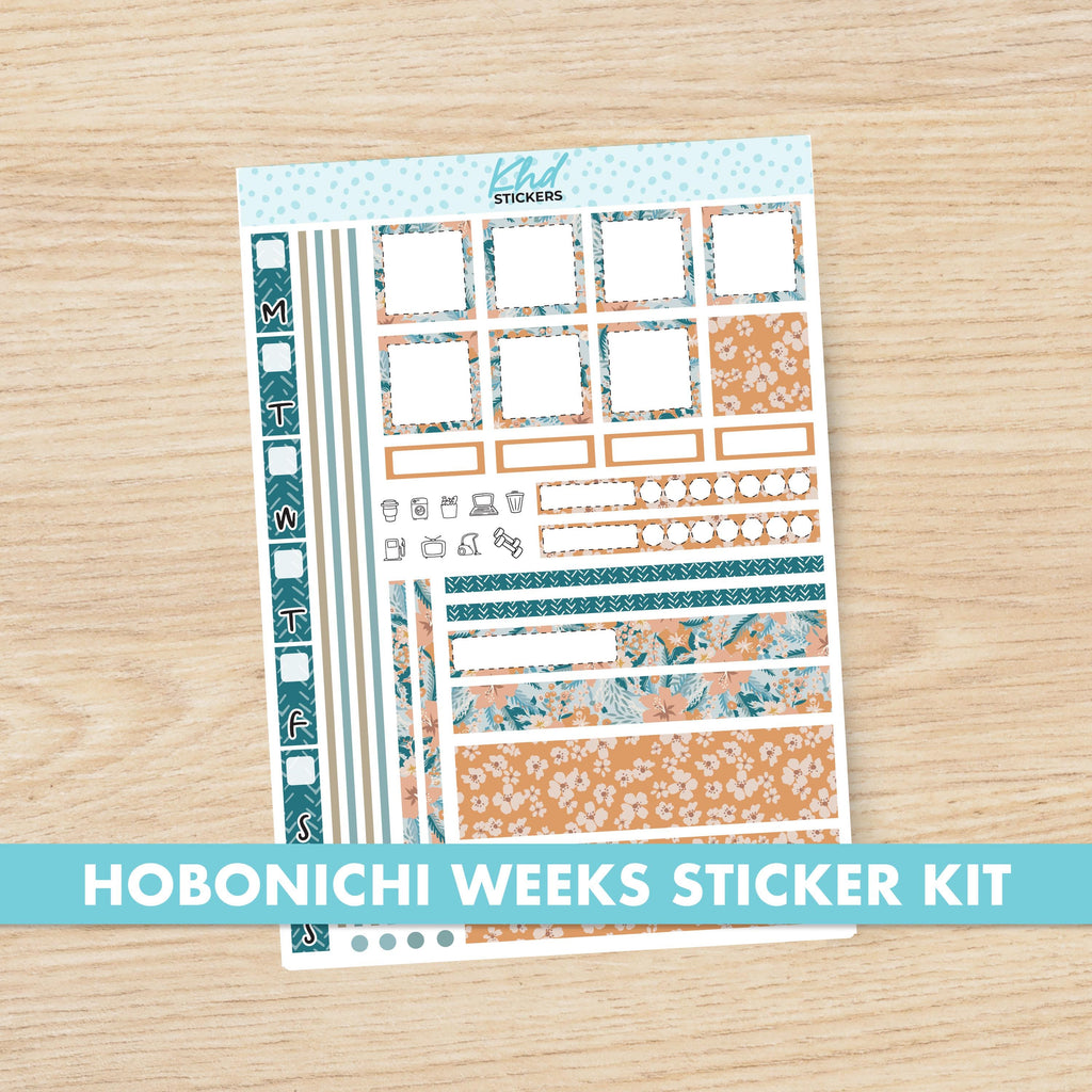 Wild Floral Sticker kit to fit Hobonichi Weeks