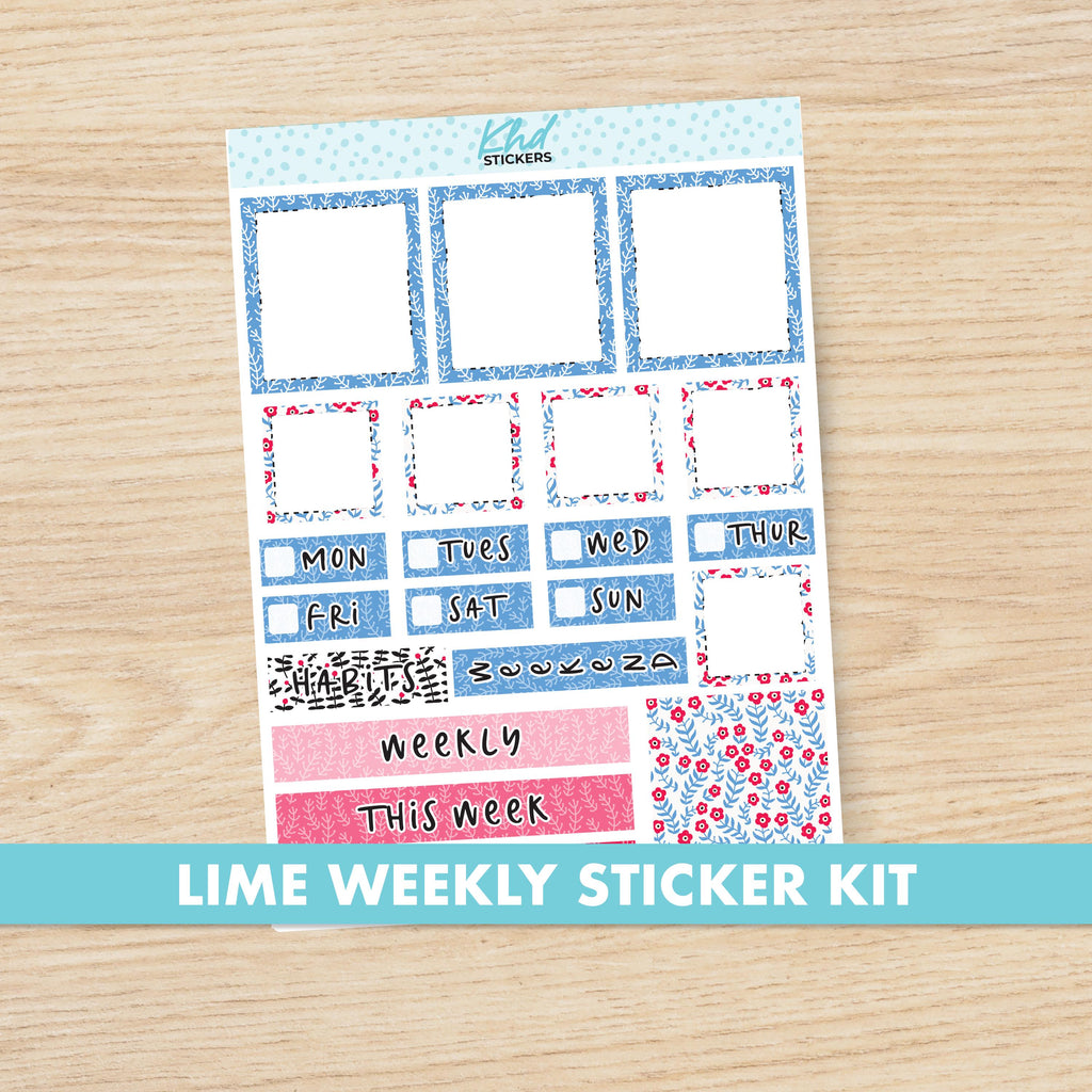 Up North Lime Weekly Planner Sticker Kit