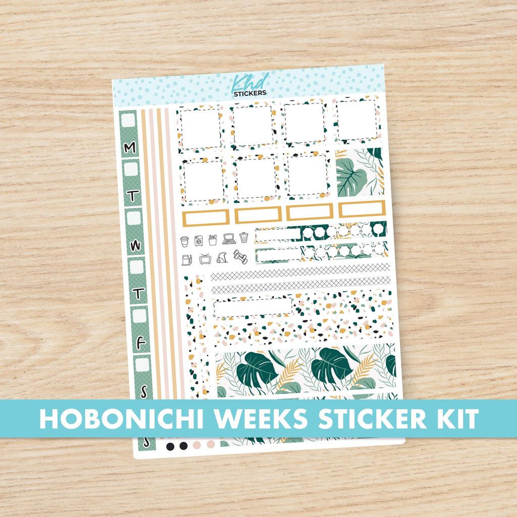 Tropical sticker kit to fit Hobonichi Weeks, Set 47019