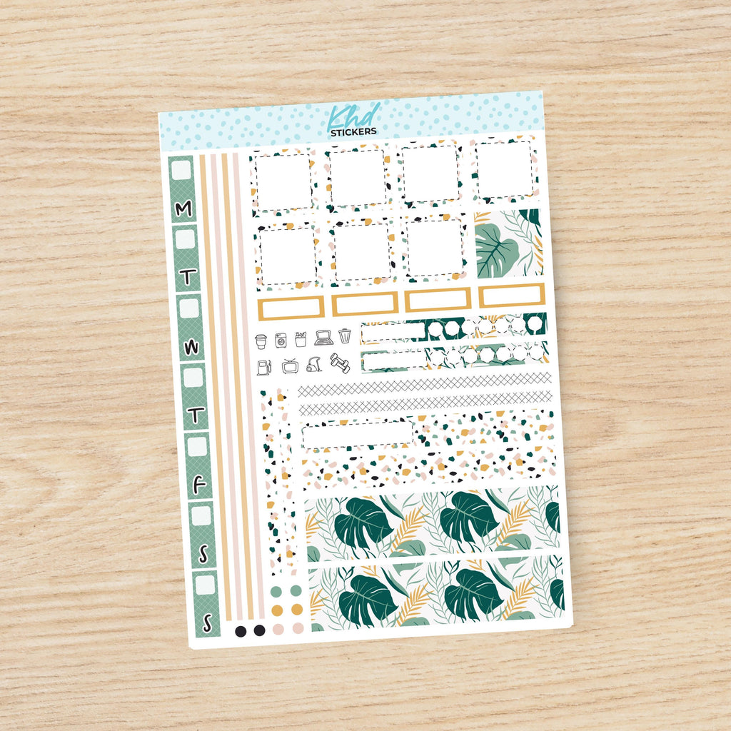 Tropical sticker kit to fit Hobonichi Weeks, Set 47019